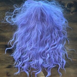 Purple Cosplay Costume Halloween Anime Synthetic Full Cap Long Wavy Curly Wig